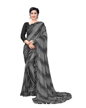 women ruffled saree