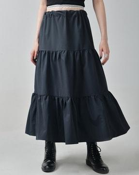 women ruffled tiered skirt