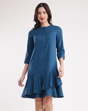 women ruffles a-line dress