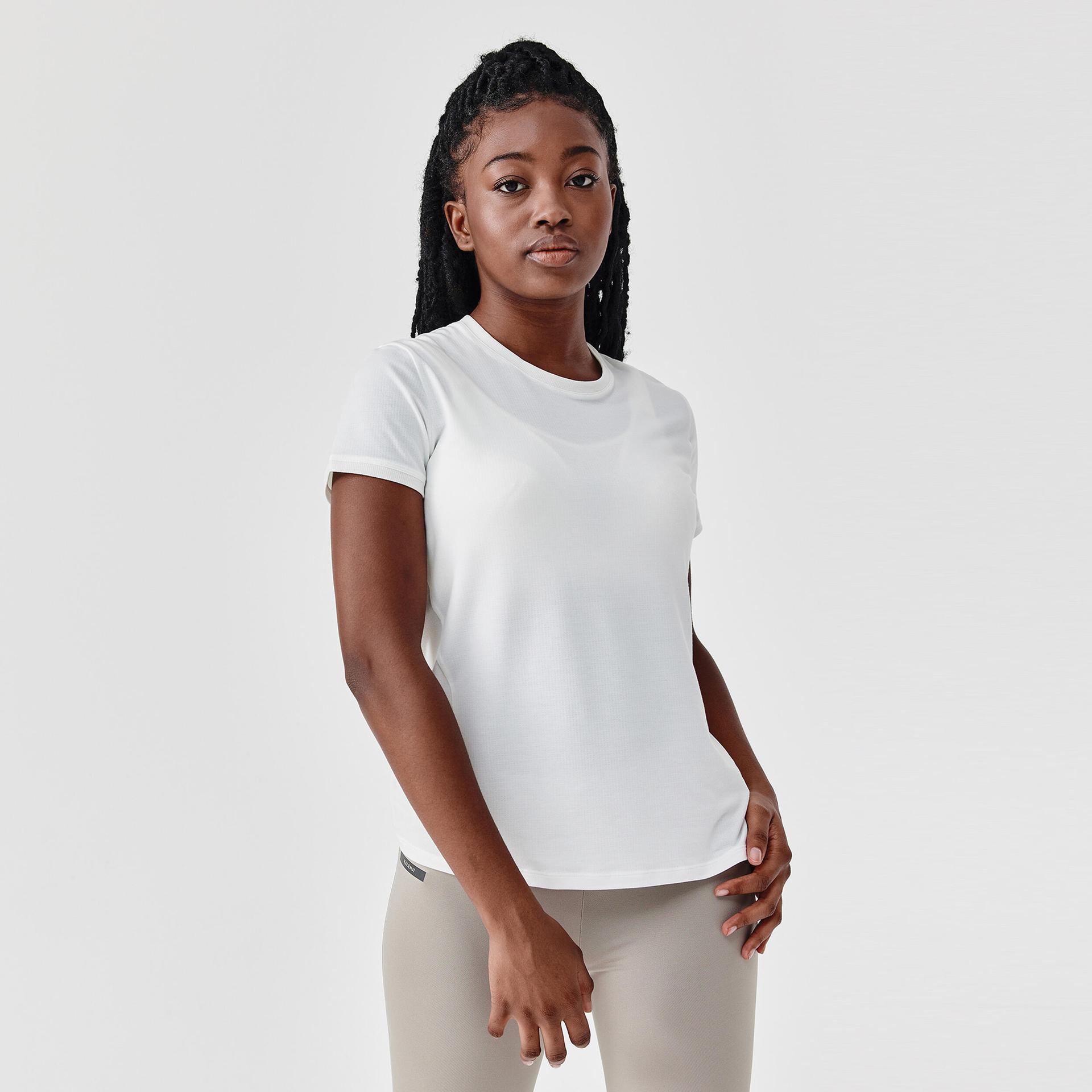 women running breathable t-shirt soft- white