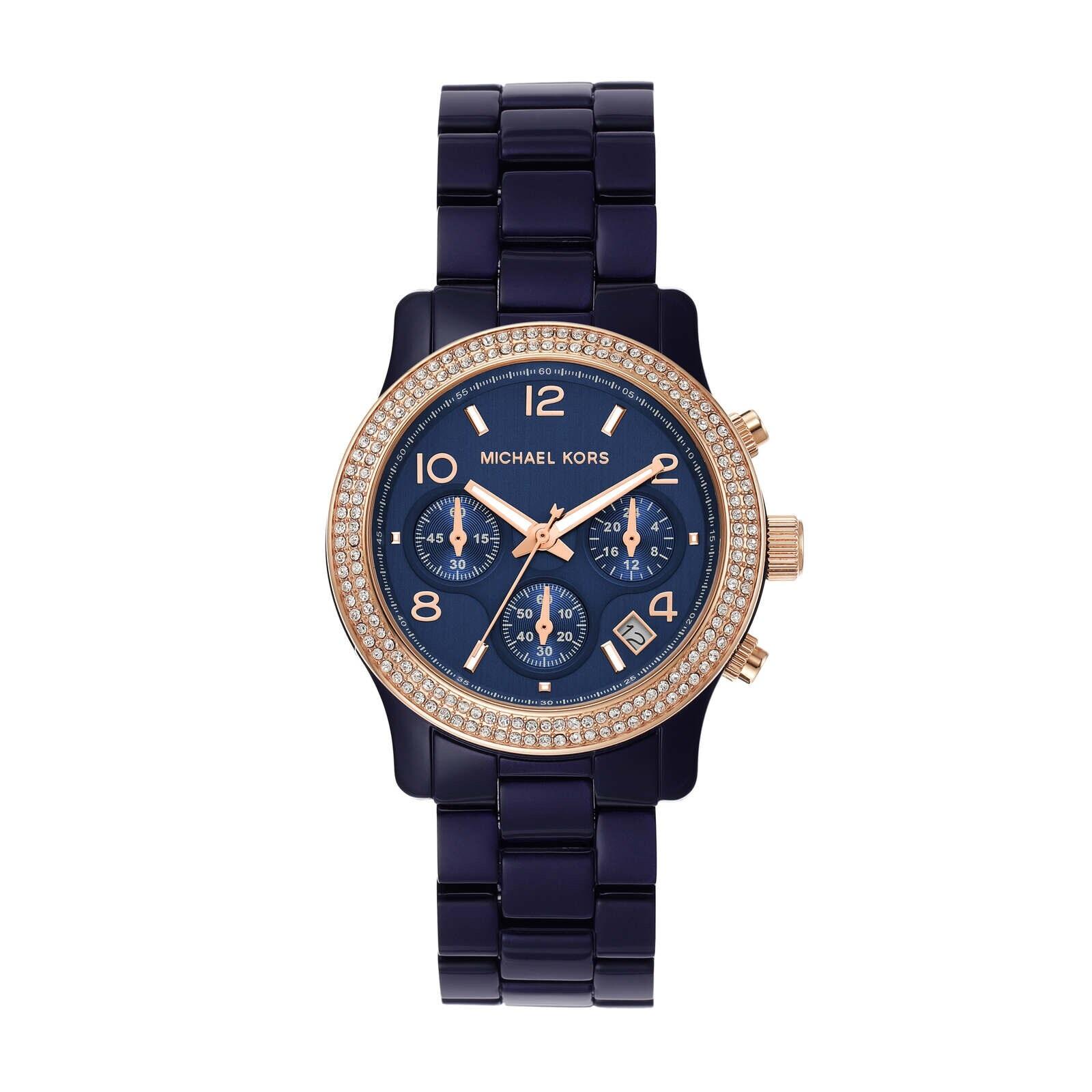 women runway blue watch mk7423