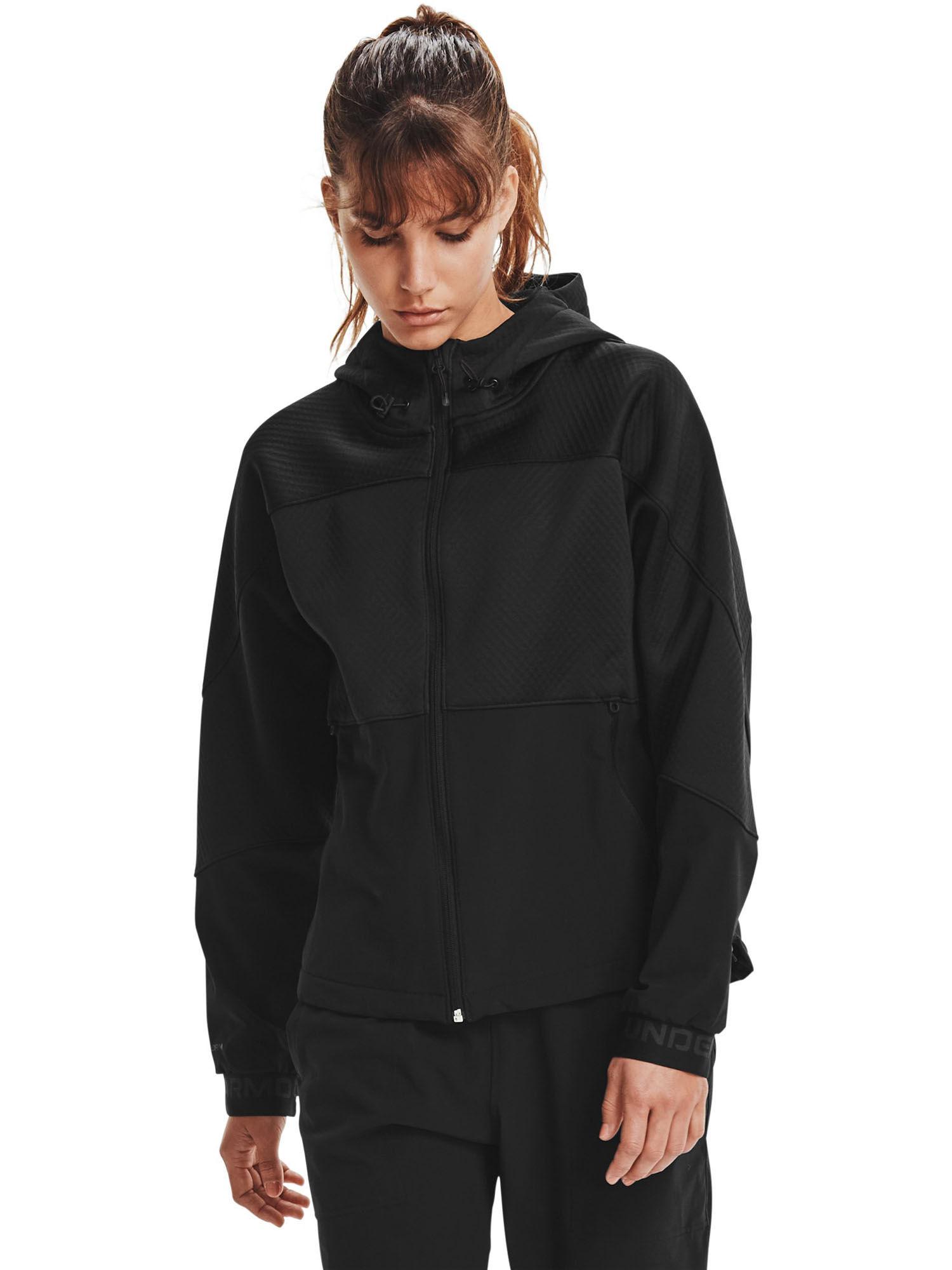 women rush sacket full zip - black