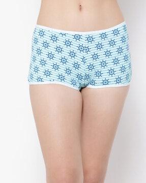 women sailor print cotton boyshorts