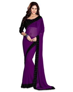 women saree with contrast border