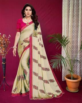 women saree with contrast border