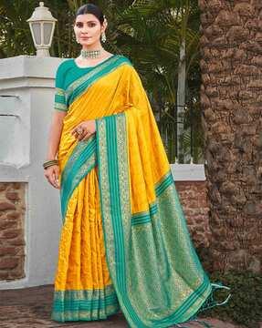 women saree with contrast border