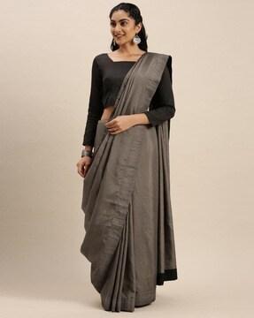 women saree with contrast embellished border