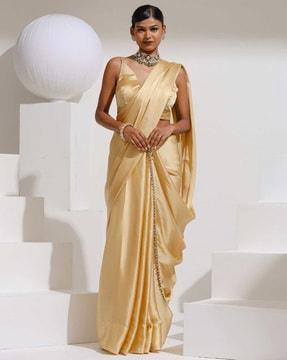 women saree with contrast lace border