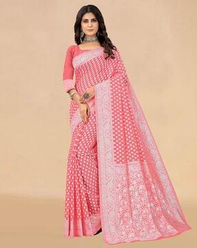 women saree with contrast zari border