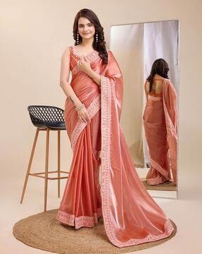 women saree with lace border