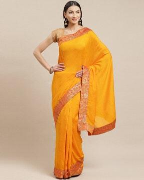 women saree with lace border