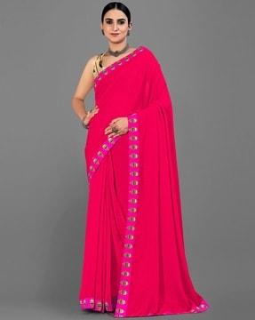 women saree with patch border