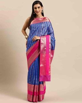 women saree with woven motifs