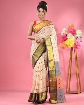 women saree with zari border