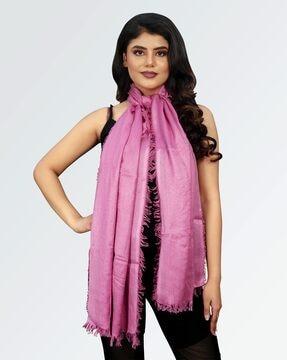 women scarf with frayed hem