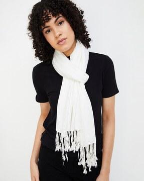 women scarf with tassels