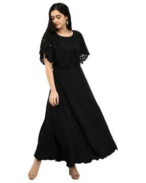 women schiffli a-line dress