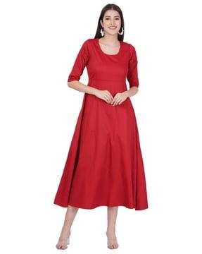 women scoop-neck gown dress