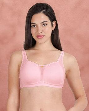 women seamless minimiser bra with metal accent