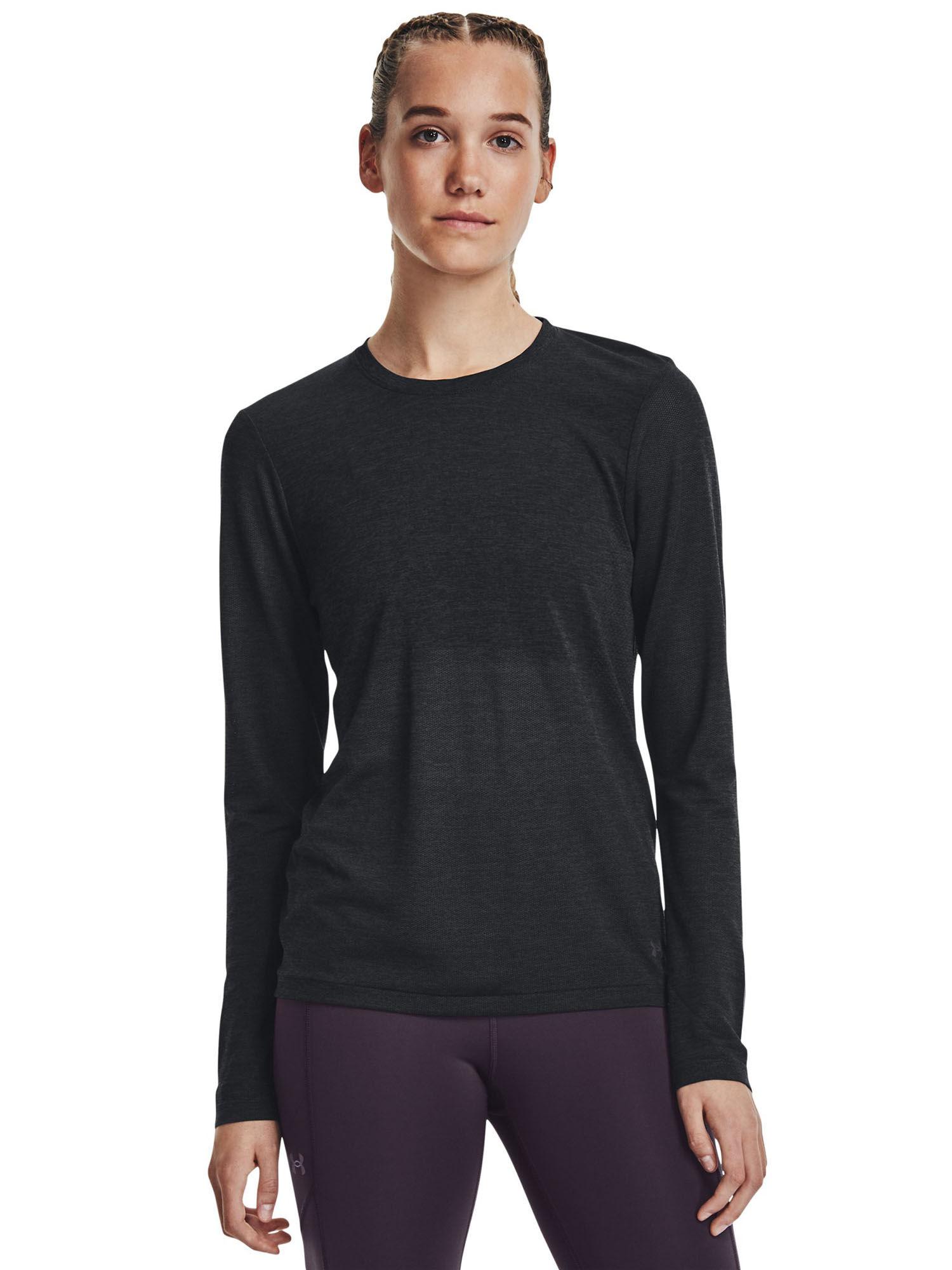 women seamless stride long sleeve t-shirt - black