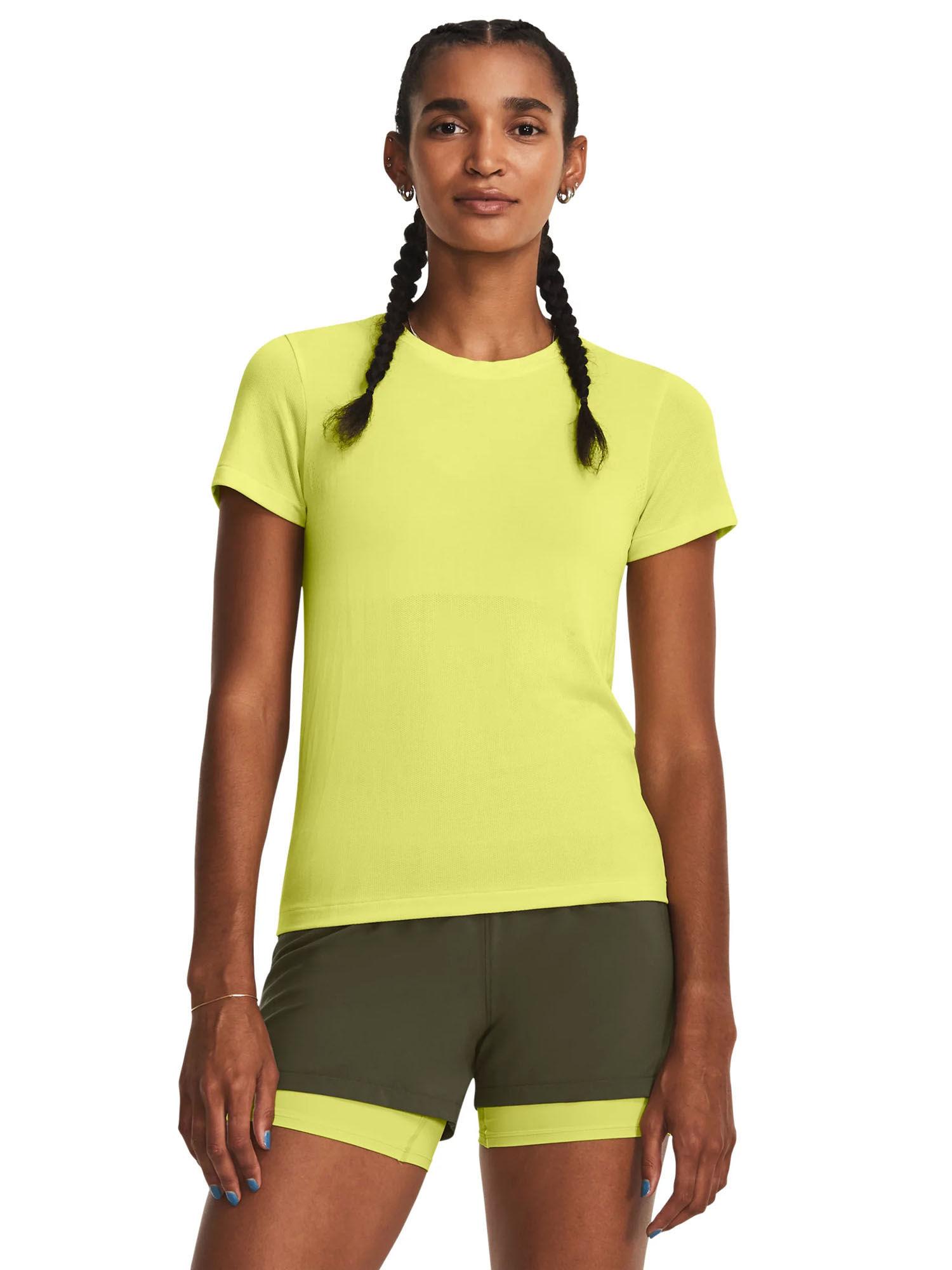 women seamless stride short sleeve t-shirt - yellow