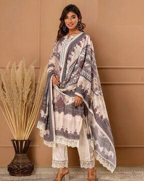 women self-design a-line kurta set