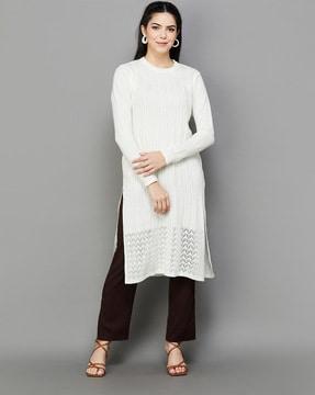 women self-design a-line kurta