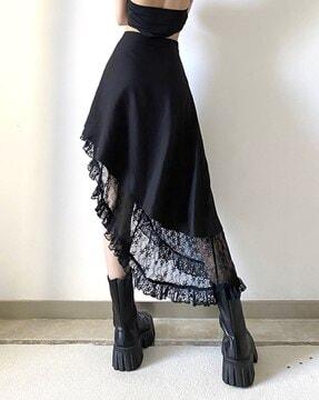 women self-design flared skirt