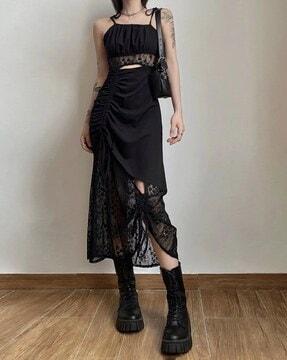 women self-design flared skirt