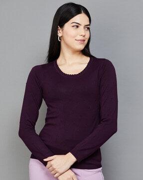 women self-design regular fit sweatshirt