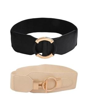women set of 2 belts with buckle closure