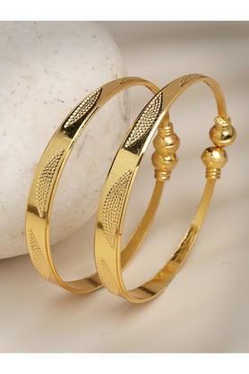 women set of 2 gold-plated handcrafted adjustable bangles