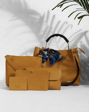 women set of 5 handbags with zip closure