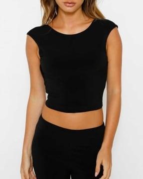 women shayna crop top with back tie-up