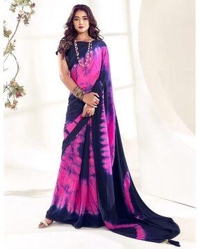 women shibori print crepe saree