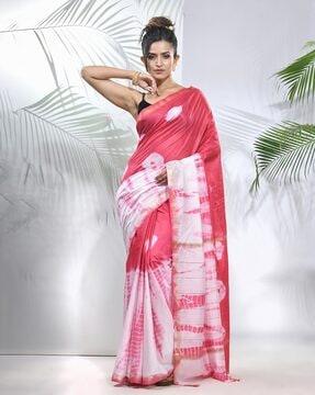 women shibori print saree with tassels