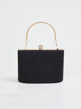 women shimmer clutch with chain strap