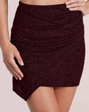 women shimmer wrap skirt