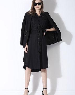 women shirt dress with belt