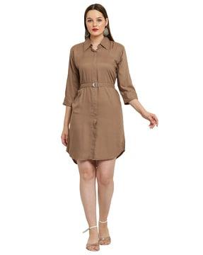 women shirt dress with belt