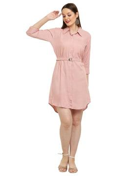 women shirt dress with belt