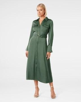 women shirt dress with button-down