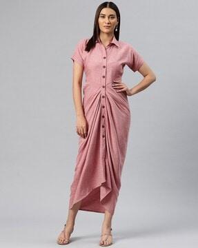 women shirt dress with cuffed sleeves