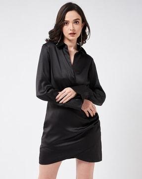 women shirt dress with gathers