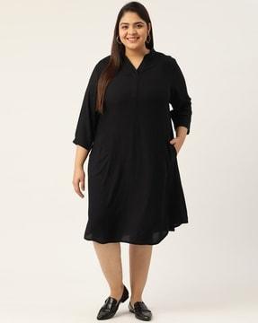 women shirt dress with spread collar