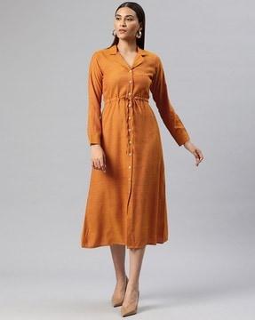 women shirt dress with waist tie