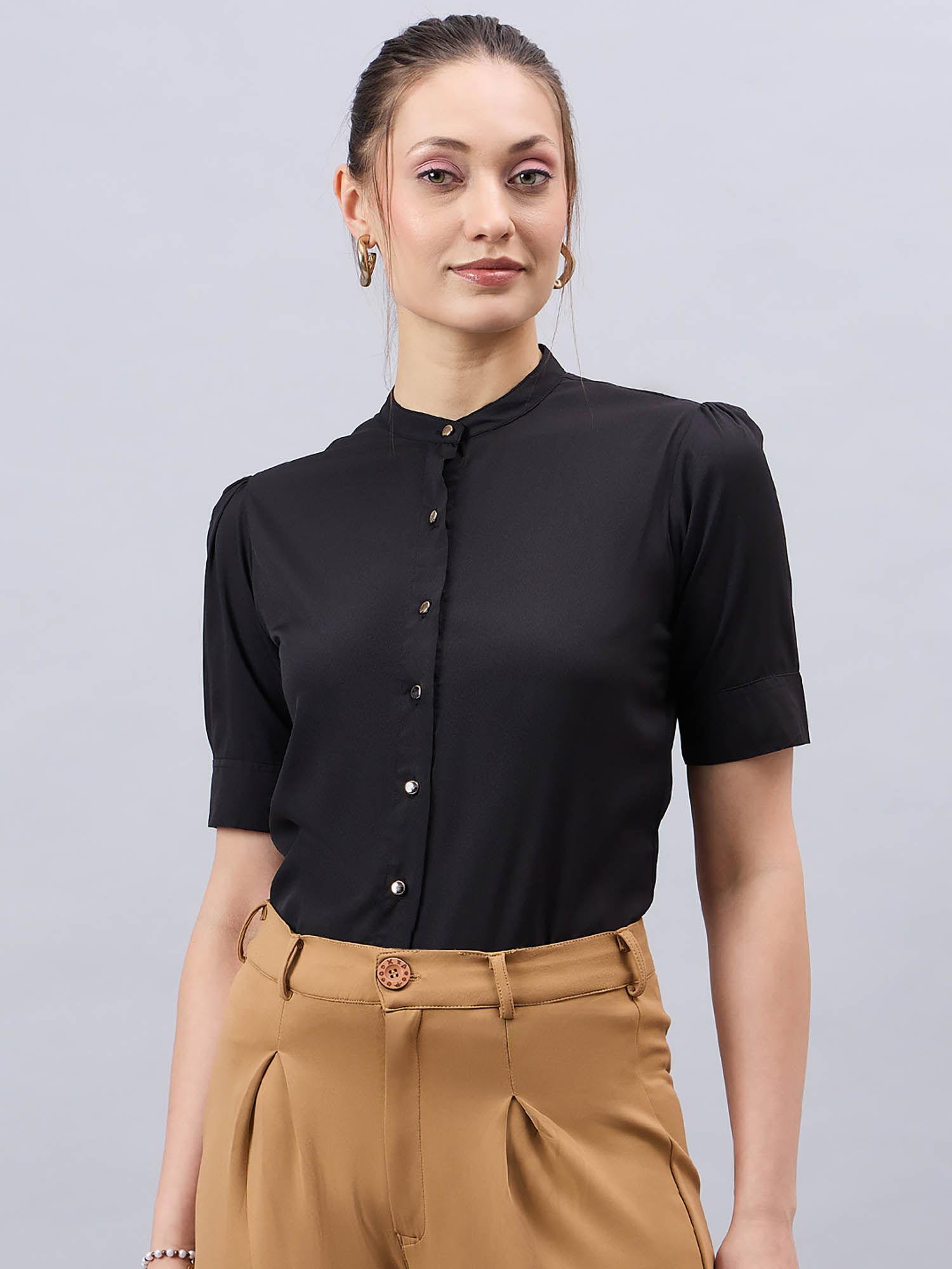 women short sleeve black shirt