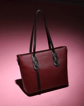 women shoulder bag with contrast handles