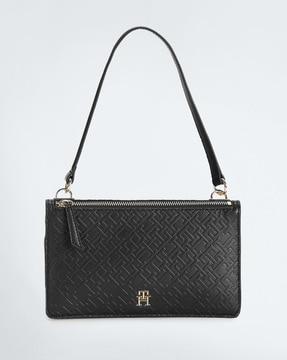 women shoulder bag with logo accent