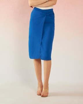 women side-twist pencil skirt